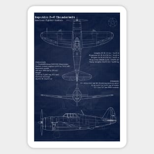 P47 Thunderbolt Blueprint Sticker